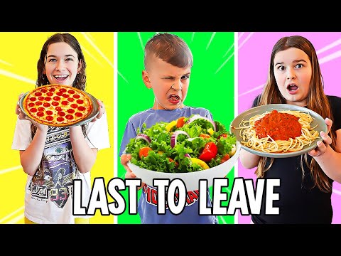 LAST TO LEAVE AND EAT CHALLENGE WITH A TWIST!! | JKREW