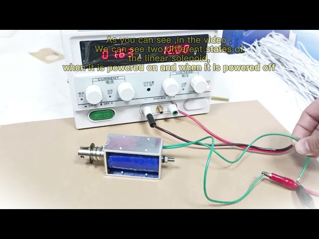 Vídeo relacionado con Heschen Electroimán de solenoide, HS-1564B, DC12V 3A, carrera de 20mm, fuerza 60N, tipo Push Pull Tipo, marco abierto, movimiento lineal