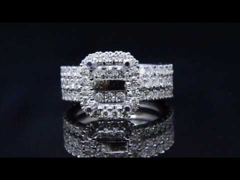 Natural Halo Pave Diamond Engagement Ring Insert Style Wedding Bands