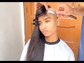 Young Lady Headshave Smooth Hair With Razor Longhair Shavehead Bald