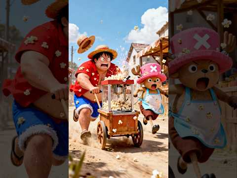 Luffy and Chopper Find a Popcorn Machine in the Junkyard 🍿 #Funny #FunnyVideos #Shorts
