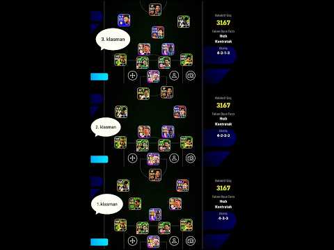 Her klasman için en iyi dizilişler 🔥 (Senin favorin hangisi)   #efootball2025 #efootball #pes #kadro