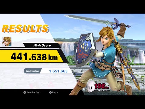 Super Smash Bros. Ultimate - Home-Run Contest, Link, 441.638km (No Bat Drops)