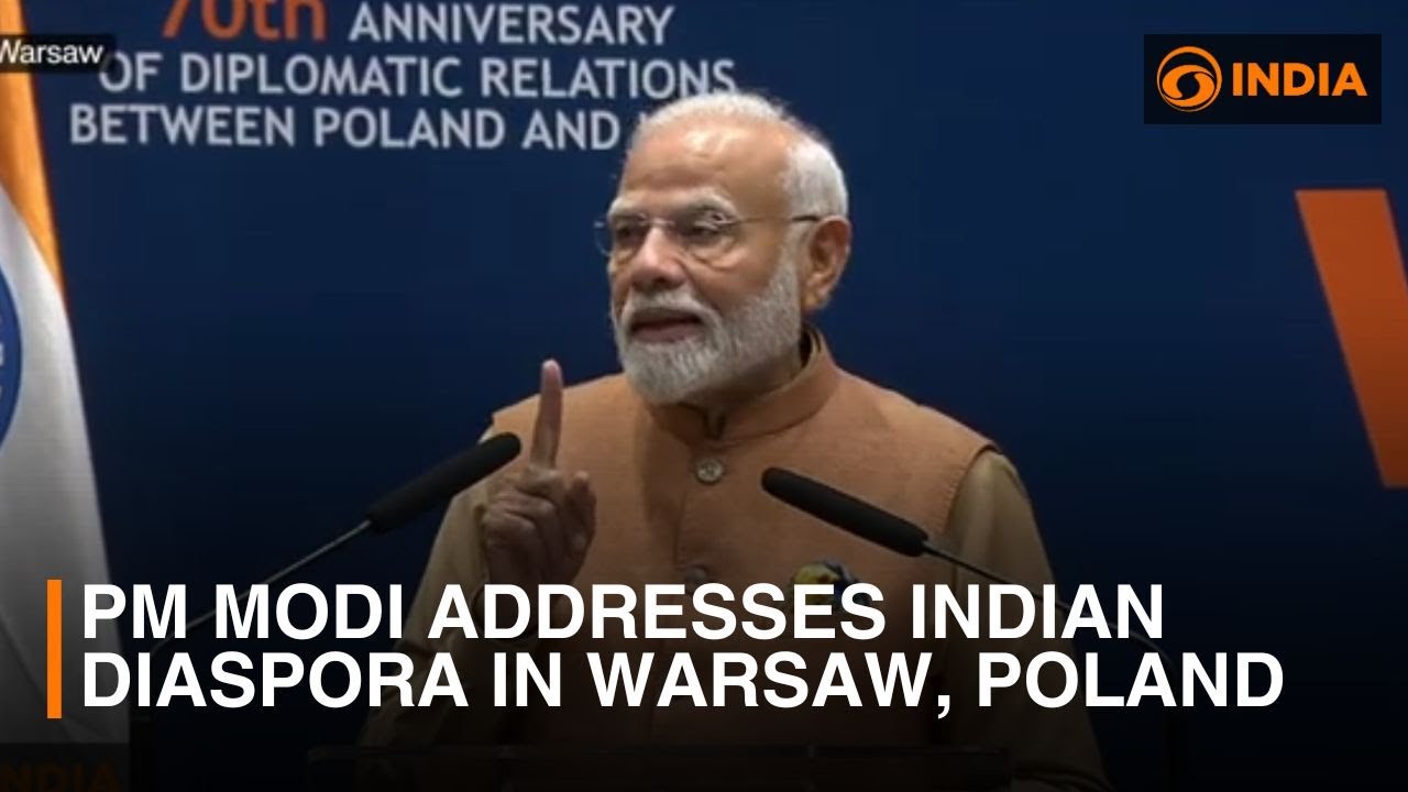PM Modi addresses Indian diaspora in Warsaw, Poland | DD India