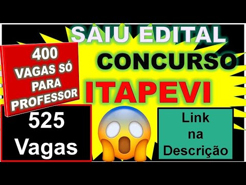 Saiu Concurso ITAPEVI | 400 Vagas para Professor | Outros Cargos de Nível Médio também  Banca Vunesp