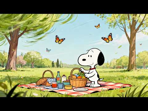 Snoopy’s Cozy Summer Picnic ☀️☀️ Smooth Jazz Music for Relaxation & Study ☀️☀️