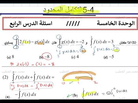 5-4 التكامل المحدود بنك أسئلة ملزمة استاذ الخطيب (مهم جداً)