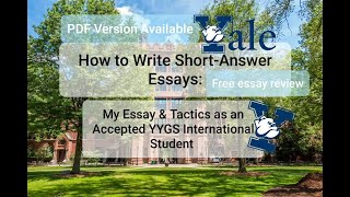 How to Write Short-Answer Essays - My Essay and Tactics as an Accepted YYGS International Student