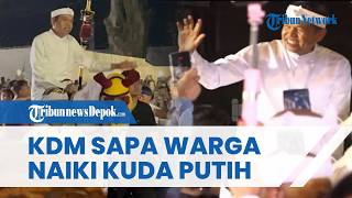 Dedi Mulyadi Tunggangi Kuda Putih Kawal Kirab Budaya Mahkota Binokasih di Kota Bandung