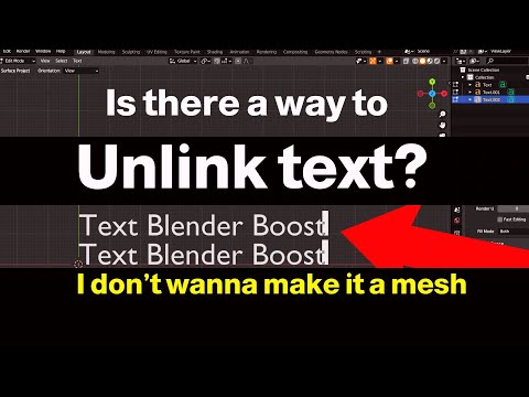 How to unlink Linked TEXT without converting to a mesh | Blender Tutorial