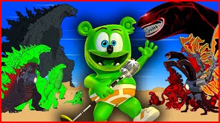 Rescue All Family Godzilla & Kong, Godzilla Earth From Evolution Of Giant Python | Gummy Bear Song