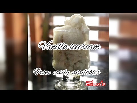 Easy yummy ice cream//homemade//vanilla// things available in your kitchen