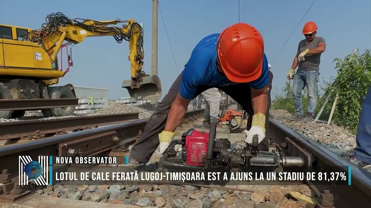 Lotul de cale ferată Lugoj-Timișoara Est a ajuns la un stadiu de 81,37%