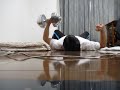 腕立て180回+30㎏ダンベルフロアプレス左22回、右33回 180 Push ups+Floor press