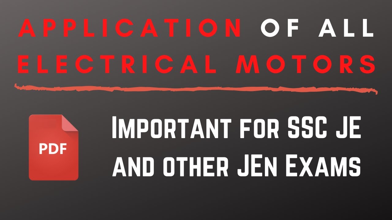 Application of Electric Motor | DC Motor | Induction Motor | Synchronous Motor | and More | Notes4EE