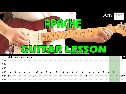APACHE - Guitar lesson (with tabs and chords) - The Shadows Video