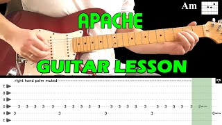 APACHE - Guitar lesson (with tabs and chords) - The Shadows
