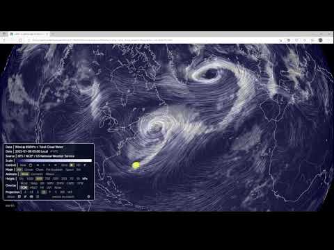 Tutorial 7 Earth Nullschool:  Lebenslauf der Polarfrontzyklone Elsa 6.1.22 bis 12.1.22
