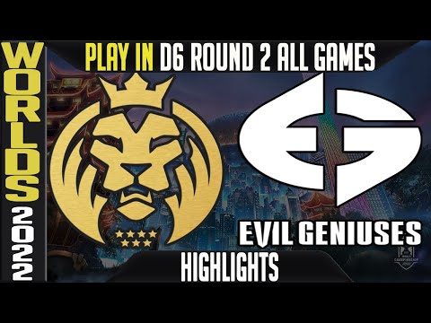 MAD vs EG Highlights ALL GAMES | WORLDS 2022 Play In Knockouts R2 D5 | MAD Lions vs Evil Geniuses