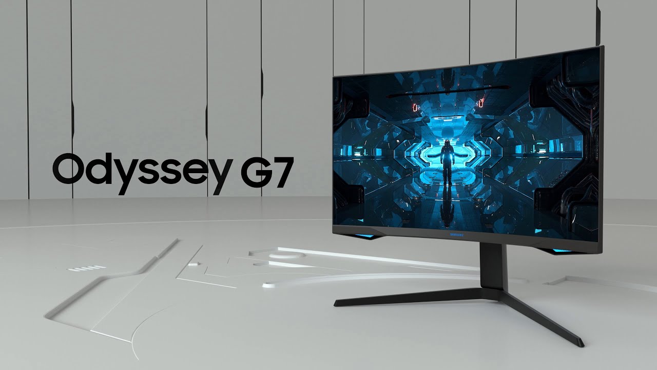 Samsung 32-дюймовый изогнутый игровой монитор Odyssey G7 WQHD 1000R, частота обновления 240 Гц, время отклика 1 мс, Nvidia G Sync и FreeSync, QLED, черный | LC32G75TQSNXZA