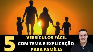 5 VERSÍCULOS PARA FAMÍLIA COM TEMA E EXPLICAÇÃO