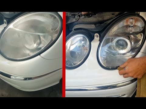 Полировка фар мерседес w211