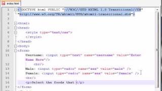XHTML and CSS Tutorial - 41 - Check Boxes & Radio Buttons