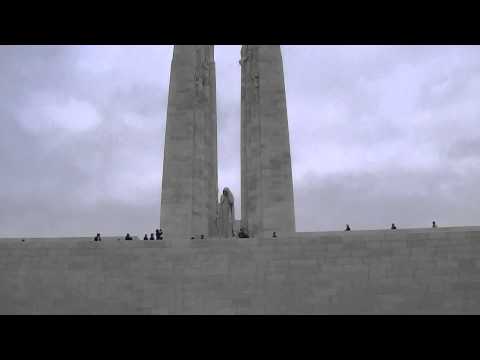 Playing the bagpipes on the Vimy Ridge Memorial