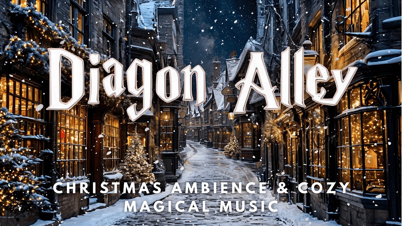 Harry Potter Diagon Alley Ambience with Magical Music & Cozy Christmas Vibes