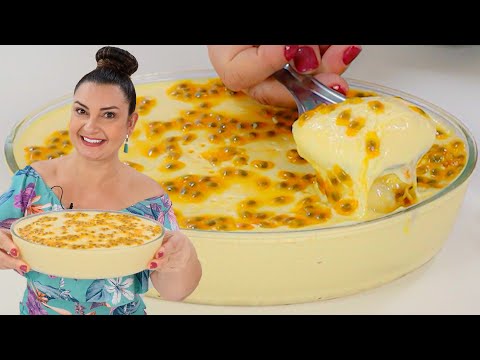 Creamy Passion Fruit Mousse without Gelatin with 3 Ingredients