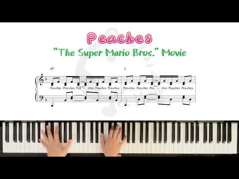 How to play the song peaches from mario bros on keyboard lettered