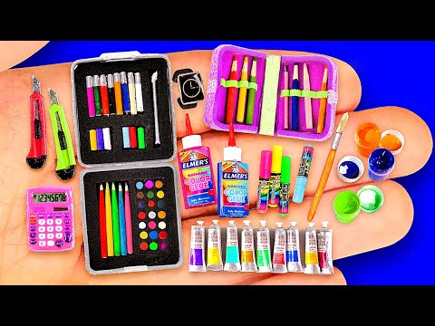 26 DIY MINIATURE SCHOOL SUPPLIES IDEAS ~ BIG COLLECTION OF MINIATURES