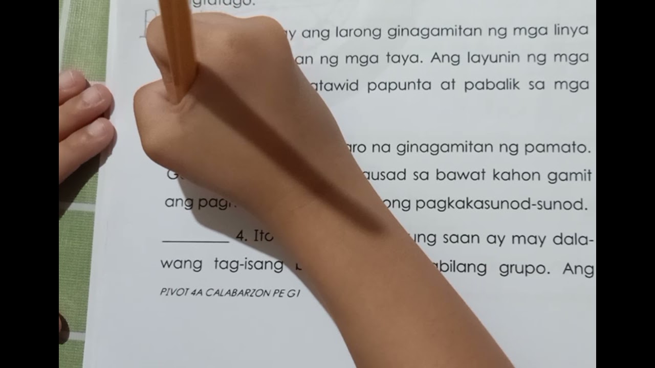Tukuyin kung alin sa mga LARONG PINOY ang inilalarawan. P.E 1 week 5-6 Q3.