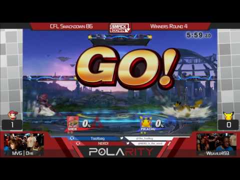 CFL Smackdown 86 - MVG | dyr (Diddy Kong, Sheik) vs Weavile493 (Pikachu) - SSB4 Winners R4