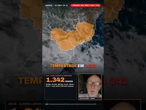 Clima 24 h 14/10: 112 mm no Paraná, rajada de 70 km/h em Campo Grande e 39 °C #Shorts