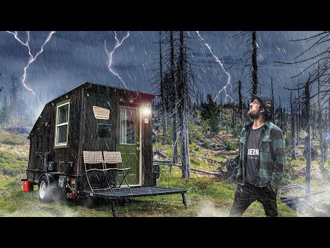 THUNDERSTORMS HIT THE CABIN | Hail and Heavy Rain