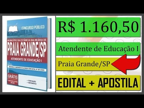 Edital Concurso Município de Praia Grande 2020 - Apostilas Para Atendente de Educação I