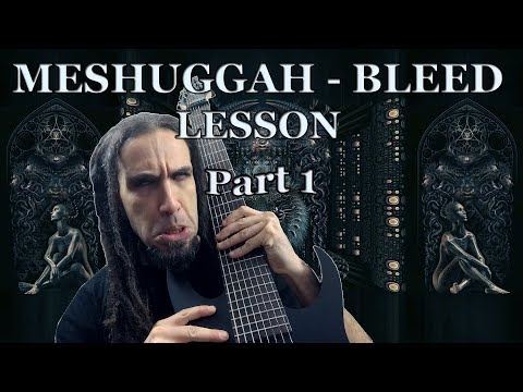 MESHUGGAH BLEED. GUITAR LESSON SLOW SPEED (part 1/2). OILID