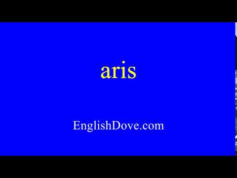 How to pronounce aris in American English.