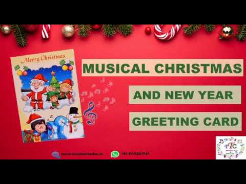 Multicolor Paper Merry Christmas Musical Singing Voice Greeting Cards