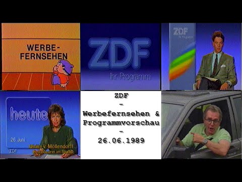 ZDF Werbefernsehen + Programmvorschau | 26.06.1989 (mit Mainzelmännchen)