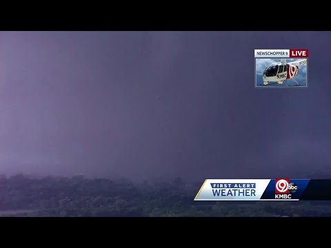 Watch: Power flashes indicate strong tornado on the ground near Linwood, Kansas