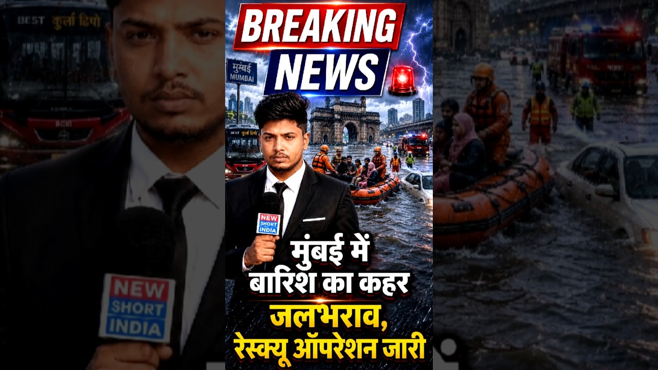 🚨 मुंबई में बारिश का कहरजलभराव, रेस्क्यू ऑपरेशन जारी #news #shortnews #hindinews #breakingnews