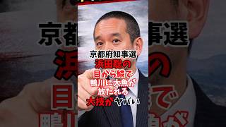 京都府知事選 浜田聡の目から鱗で鴨川に大魚が放たれる大技がヤバい #政治 #浜田聡 #京都府