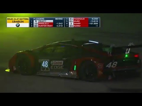 24 Hours of Daytona 2016. Two Lambos crash