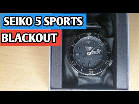 Seiko 5 sports unboxing,seiko blackout,seiko blacked out