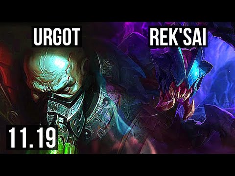 URGOT vs REK'SAI (JUNGLE) | 1700+ games, 2/1/7, 1.1M mastery | KR Diamond | v11.19