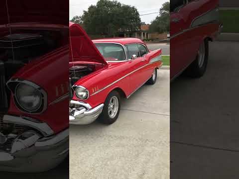 Classic Red 57 Chevy BelAir #racing #carshow #car #shorts
