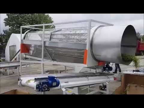 Processing line for fresh chamomile – separating before drying