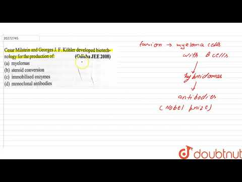 Cesar Milstein and Georges J.F. Kohler developed biotechnology for the production of: